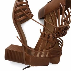 Franco Sarto Brown Strappy Heels